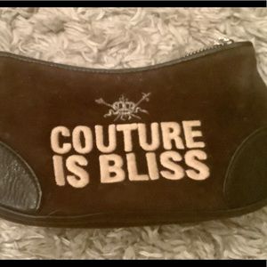 Juicy Couture small black clutch/wristlet, can be used as make up bag.